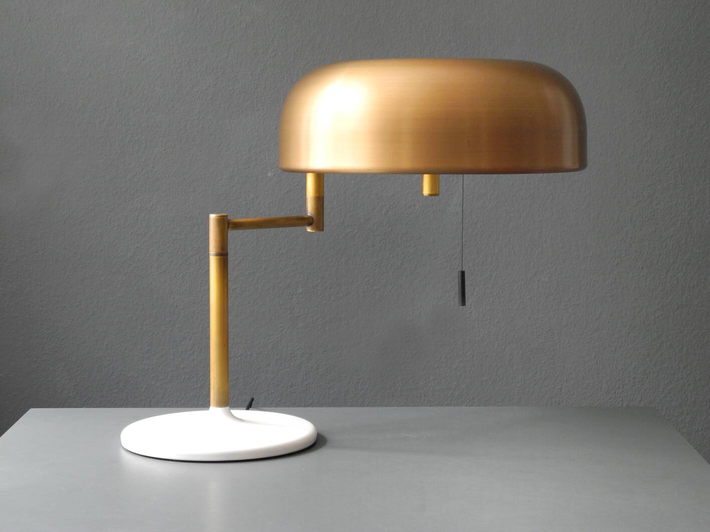 1960's heavy XXL Staff table lamp with swivel joint and brass shade