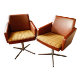 Set of 2 DDR Vintage Swivel Armchairs (1970s)