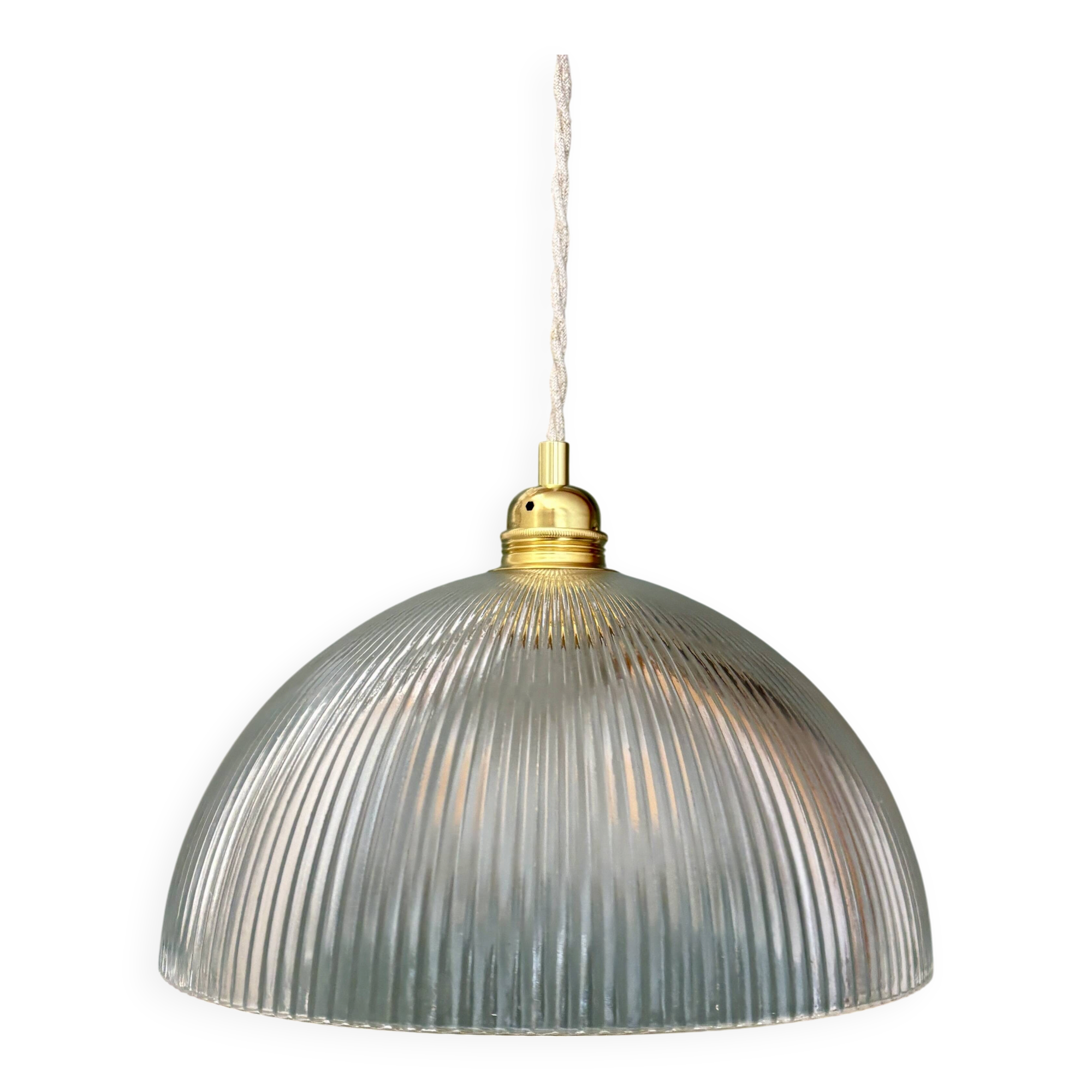 Striped glass pendant light