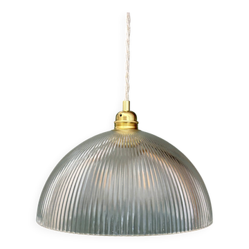 Suspension abat-jour en verre strié