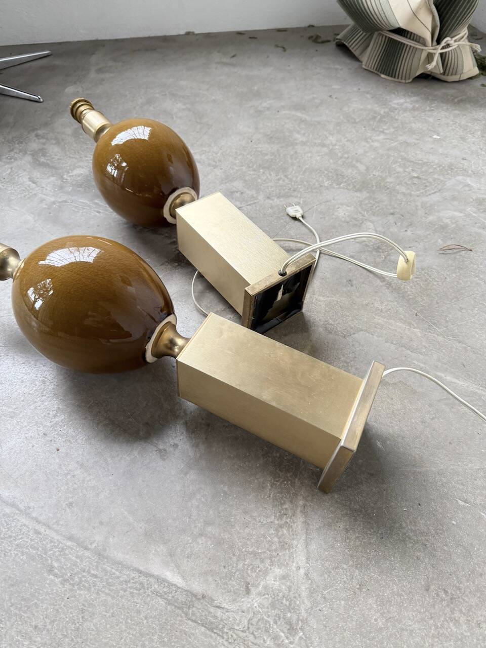 Pair of Philippe Barbier table lamps from the 70s