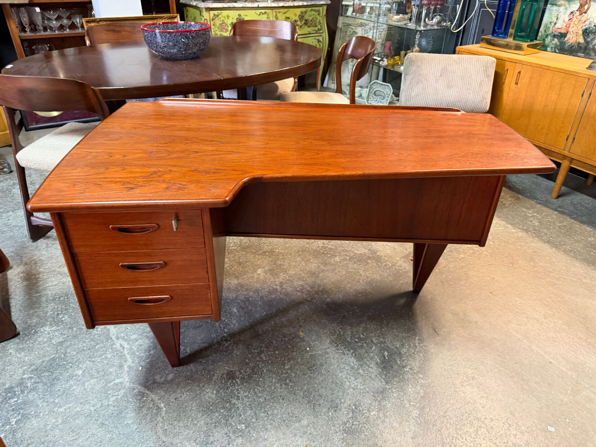 Boomerang desk double-sided by goran strand circa 1960 sweden