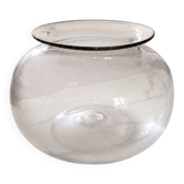 Round vase in Greco-Roman style in smoked glass