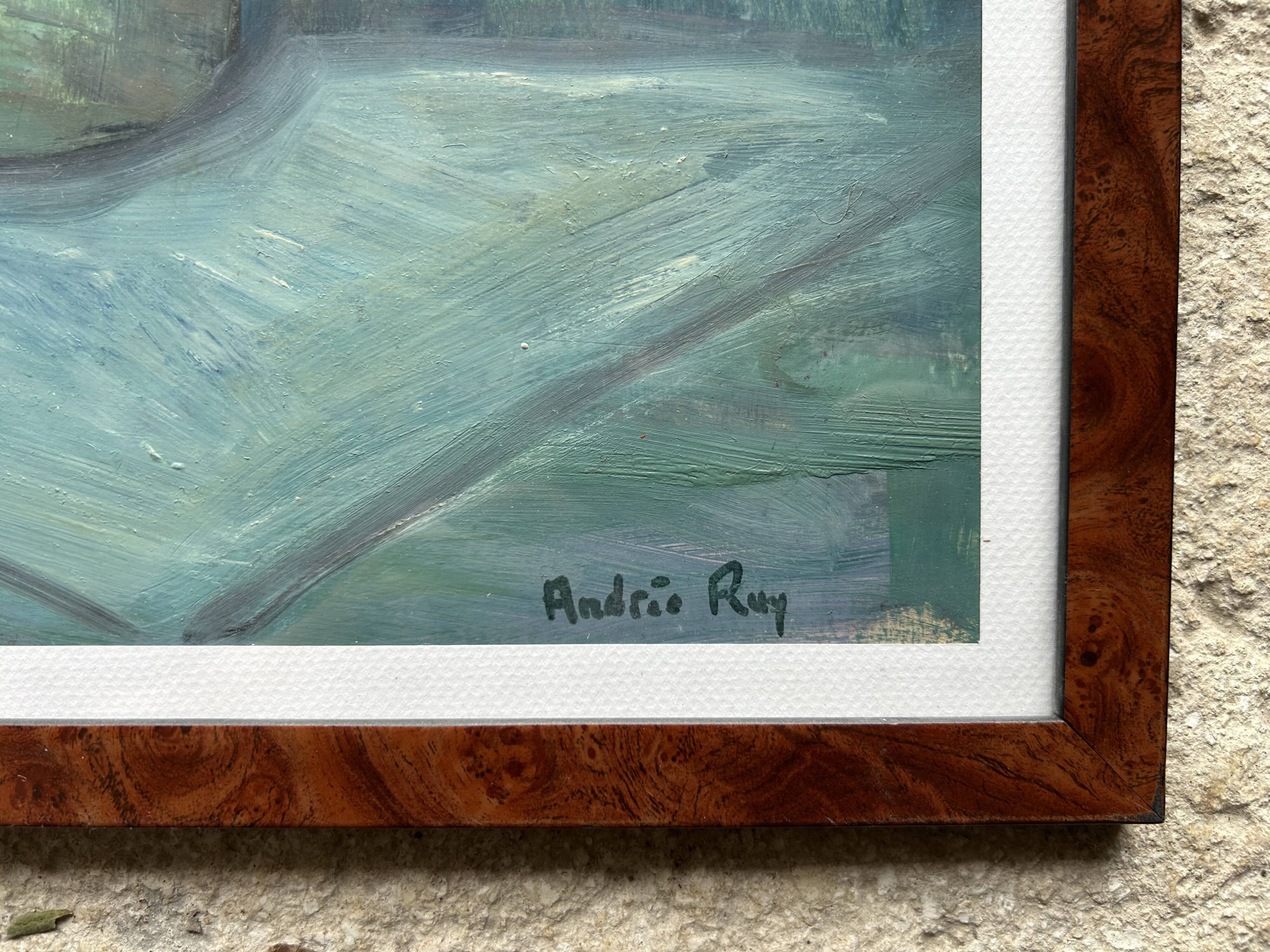 Huile sur papier signée Andrée Ruy Petroff