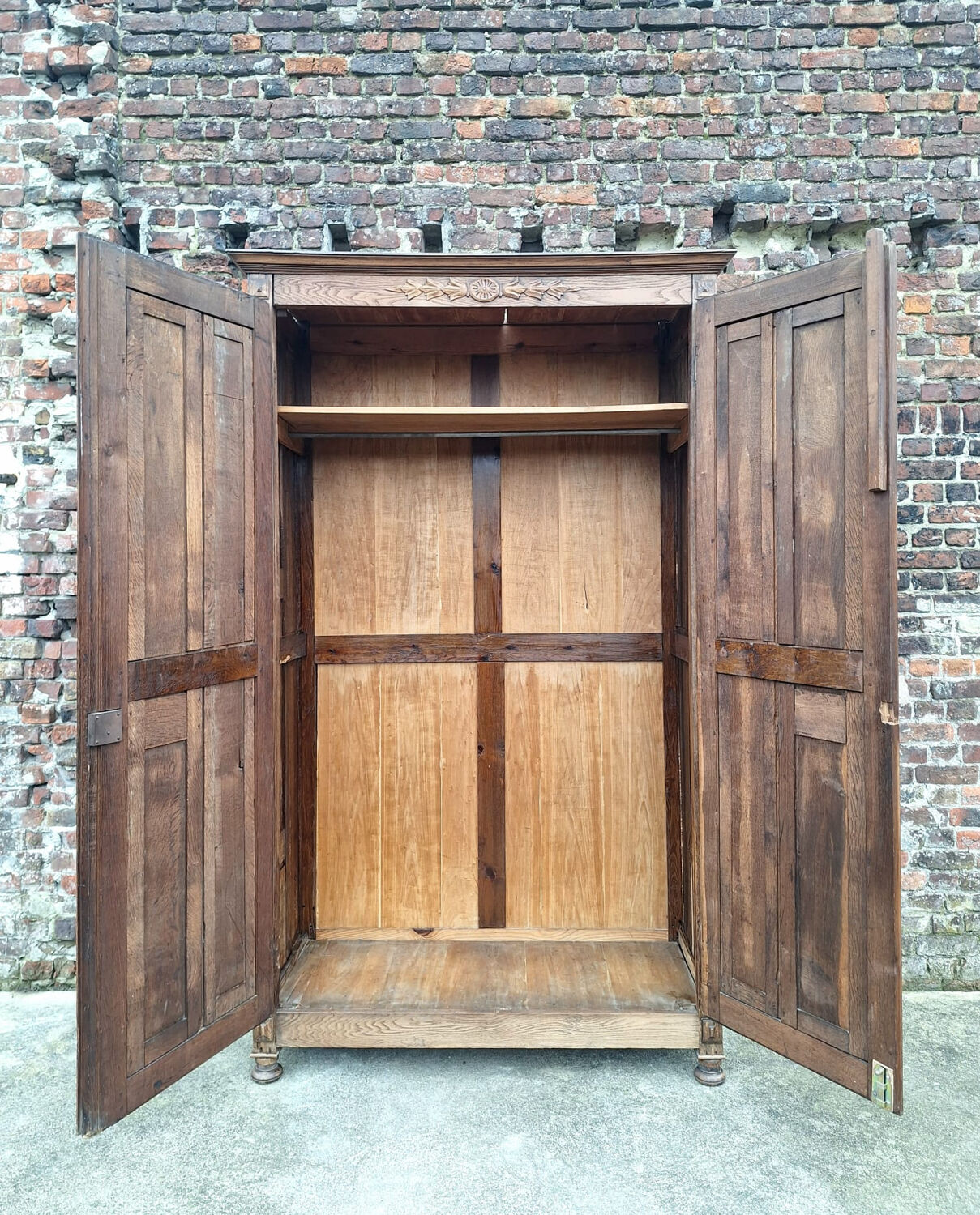 Very large antique wardrobe, vintage dressing furniture.