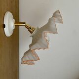 Vintage lampshade wall light in white opaline