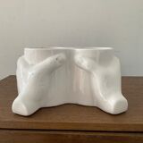 Vintage vase Enamelled ceramic hands 70s