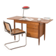 Scandinavian mid century teak desk with extension by Austvoll Møbelfabrikk,