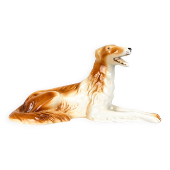 Statue en porcelaine Royal Dux des années 1970 représentant un Collie