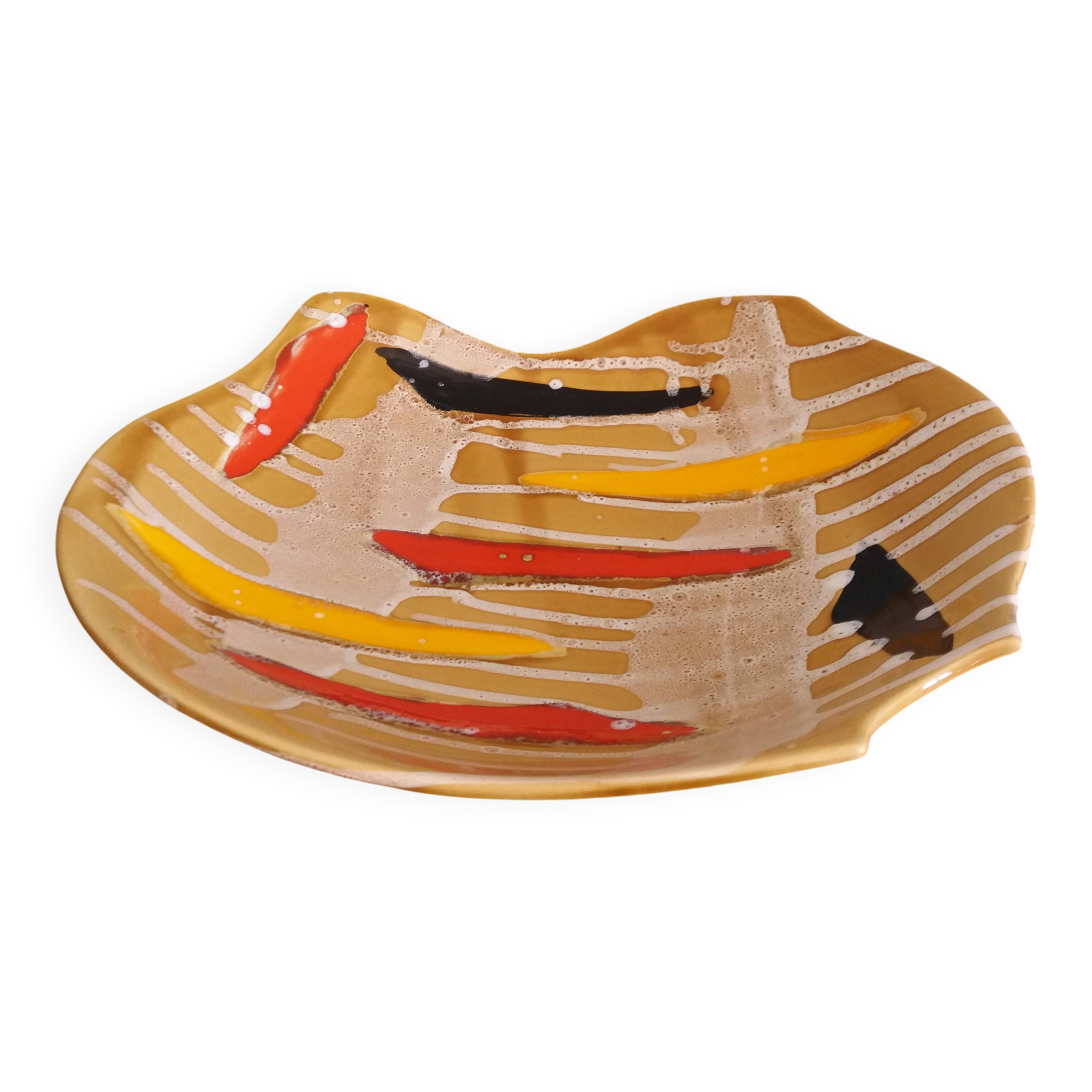 Fruit bowl, ceramic dish Vercor Vallauris style 60s 70s