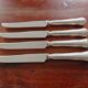 REX - Lot of 4 table knives model Chinon with silver-plated metal contour.