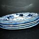 Lot de 6 assiettes Flora décor liseron bleu LM&cie 1840-1875 Creil Montereau