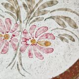 Assiette en grès keraluc quimper motif fleurs roses décor main 22 cm