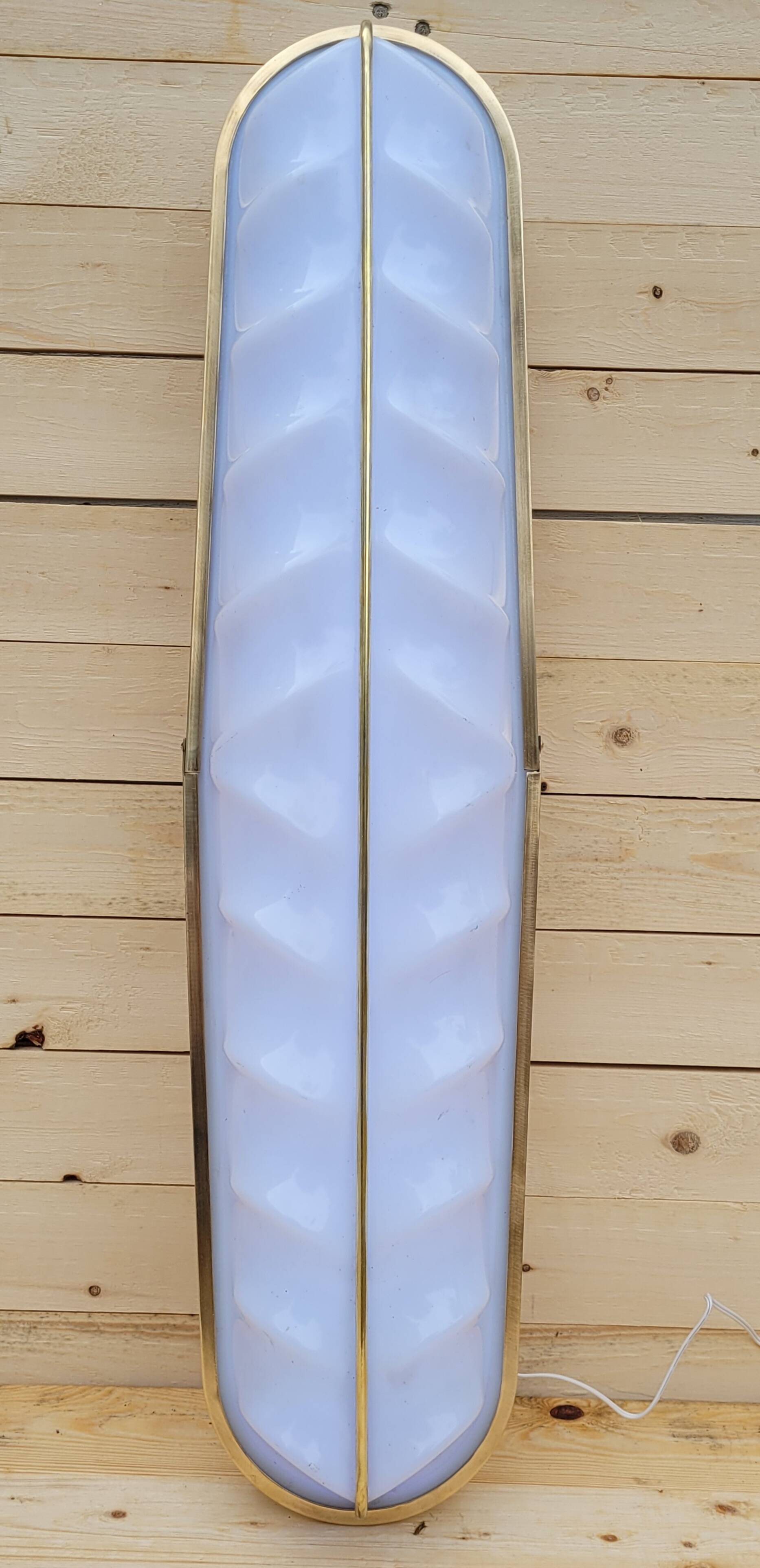 Large Stilux cinema wall lamp Art Deco Italy herringbone pattern