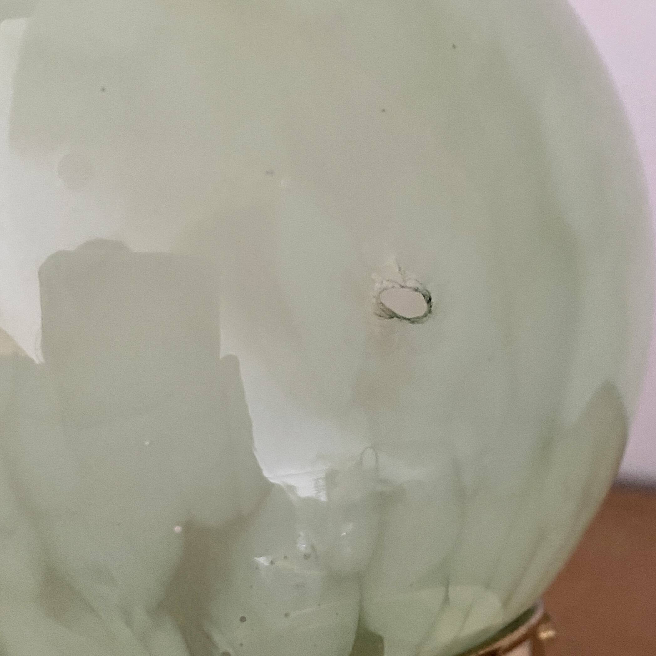 Vintage globe table lamp in clichy mint glass