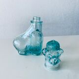 Vintage glass decanter shaped dog poodle