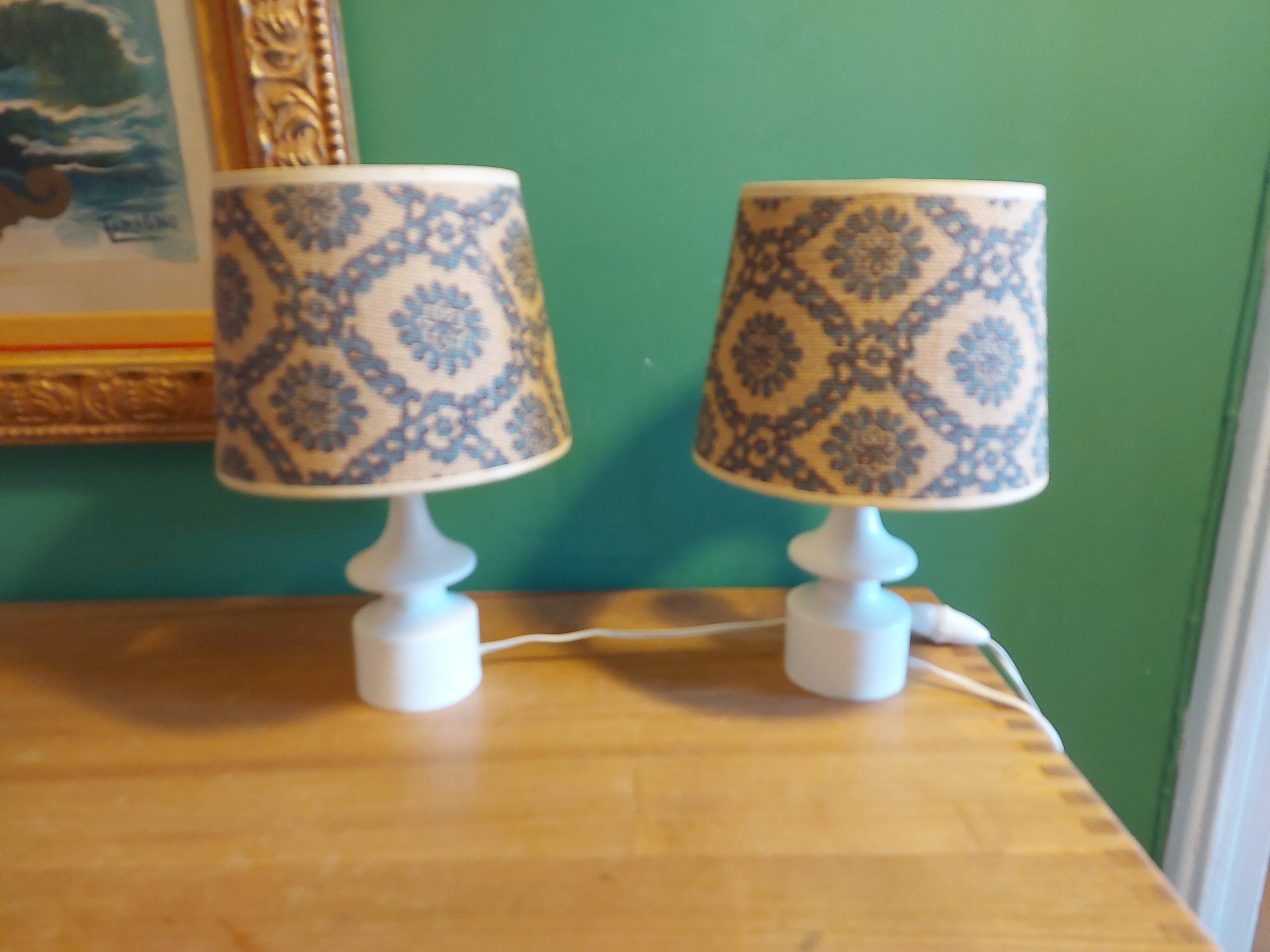 2 vintage 60's wooden bedside lamps