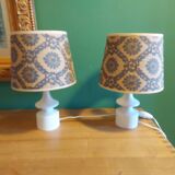 2 vintage 60's wooden bedside lamps