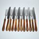 SOLINGEN Lot of 12 cheese cutlery Antique knives with horn handles and steel blades