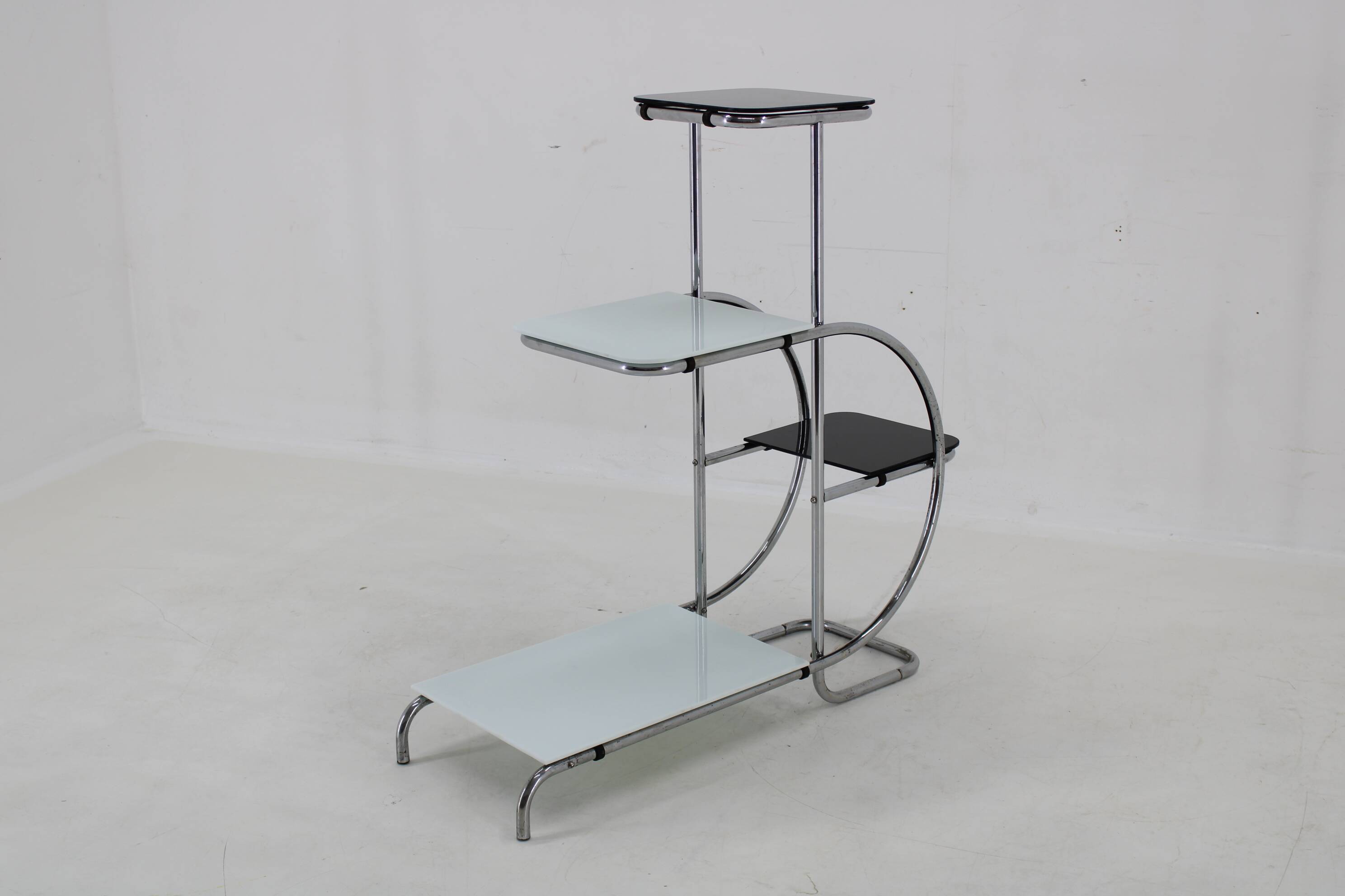 1930s Bauhaus Flower Stand with Glass, Czechoslovakia