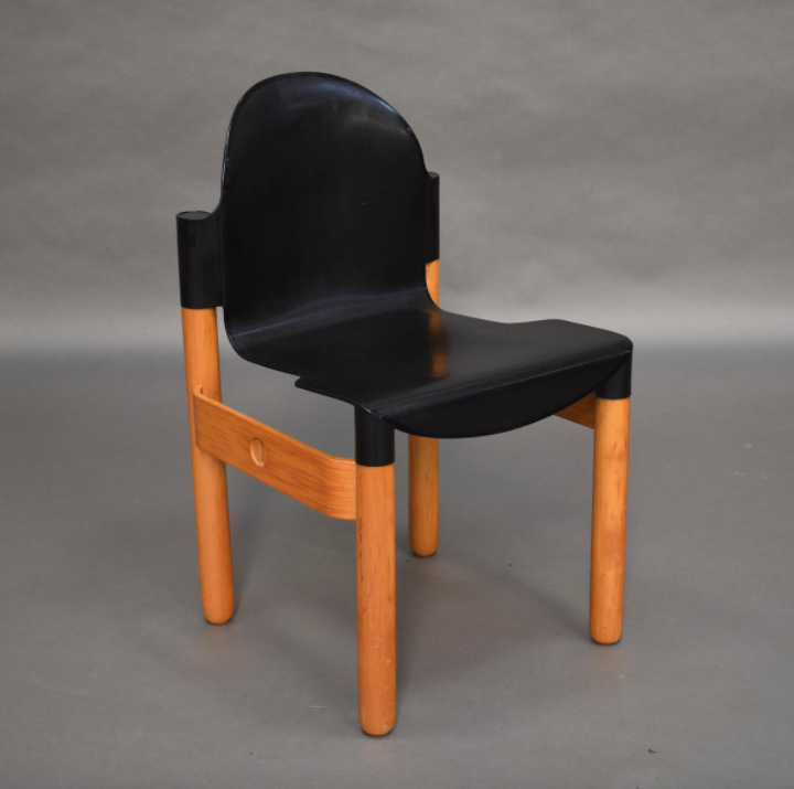 Plastic and birch chair by Gerd Lange for Thonet 70s