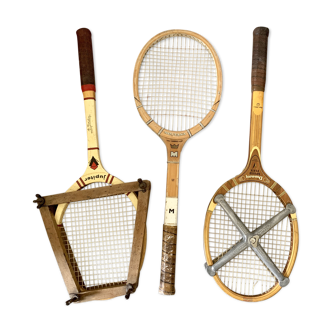Pack of 3 vintage tennis rackets