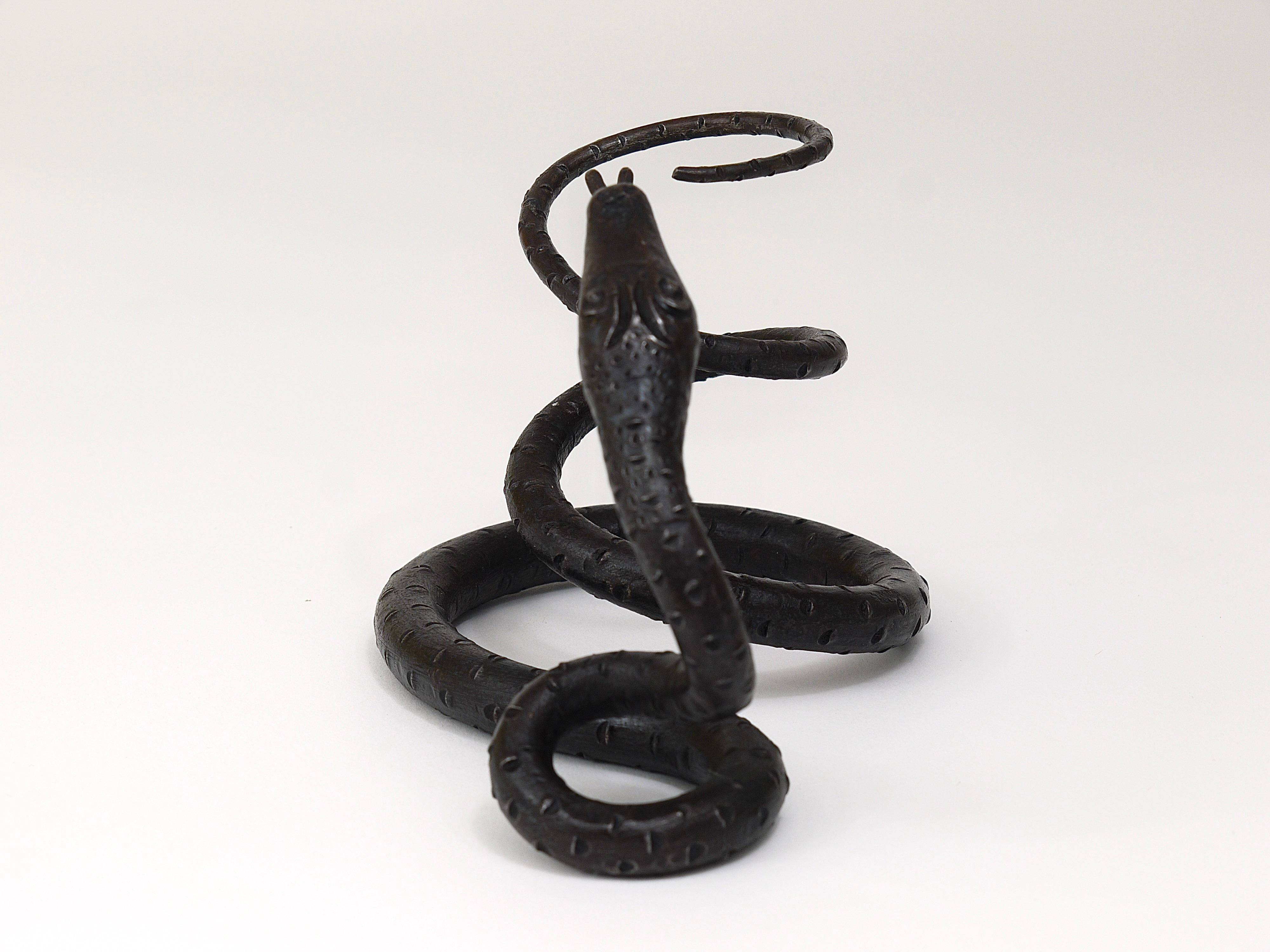 Sculpture of a serpent or wrought iron serpent in the style of Edgar Brandt, Austria, 1920s.