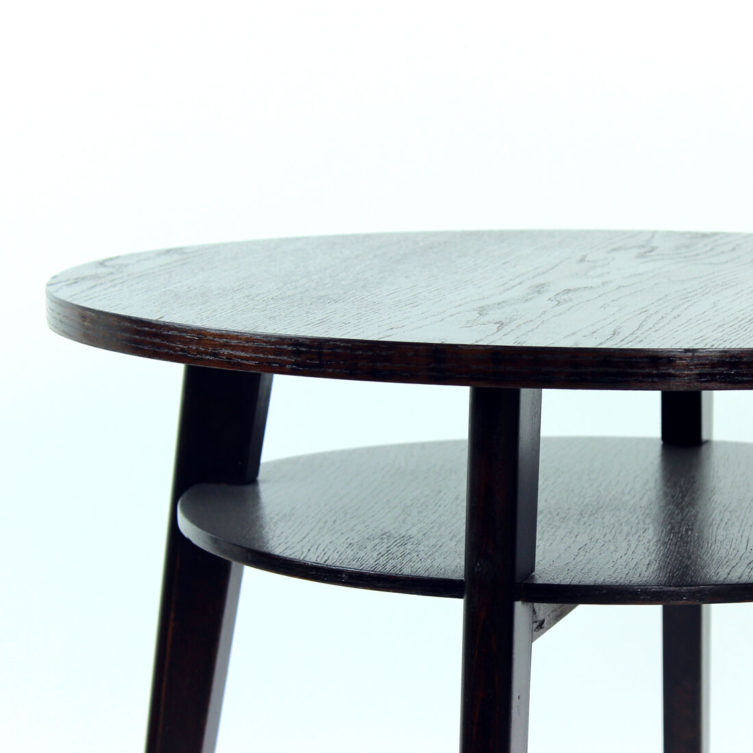 Round Black Coffee Table, Czechoslovakia 1960s