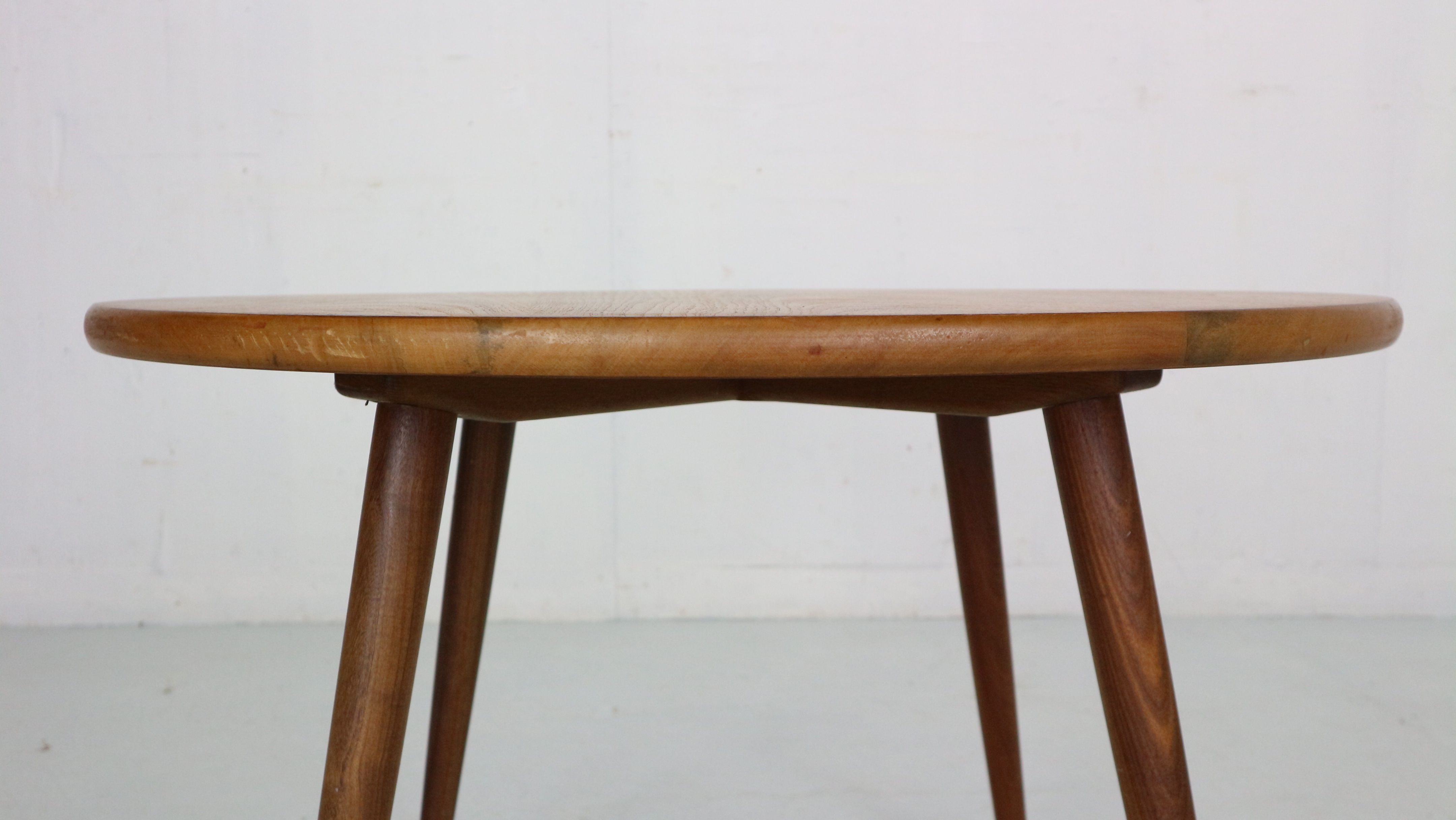 Scandinavian modern teak round coffee table, 1960's denmark