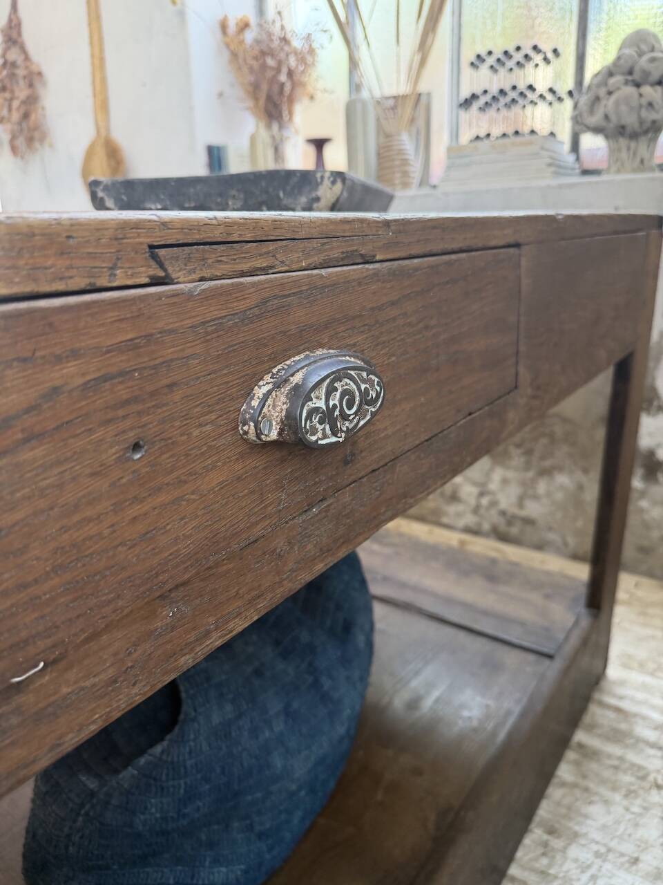 Table de gantier drapière 1900 chêne massif 330cm XL