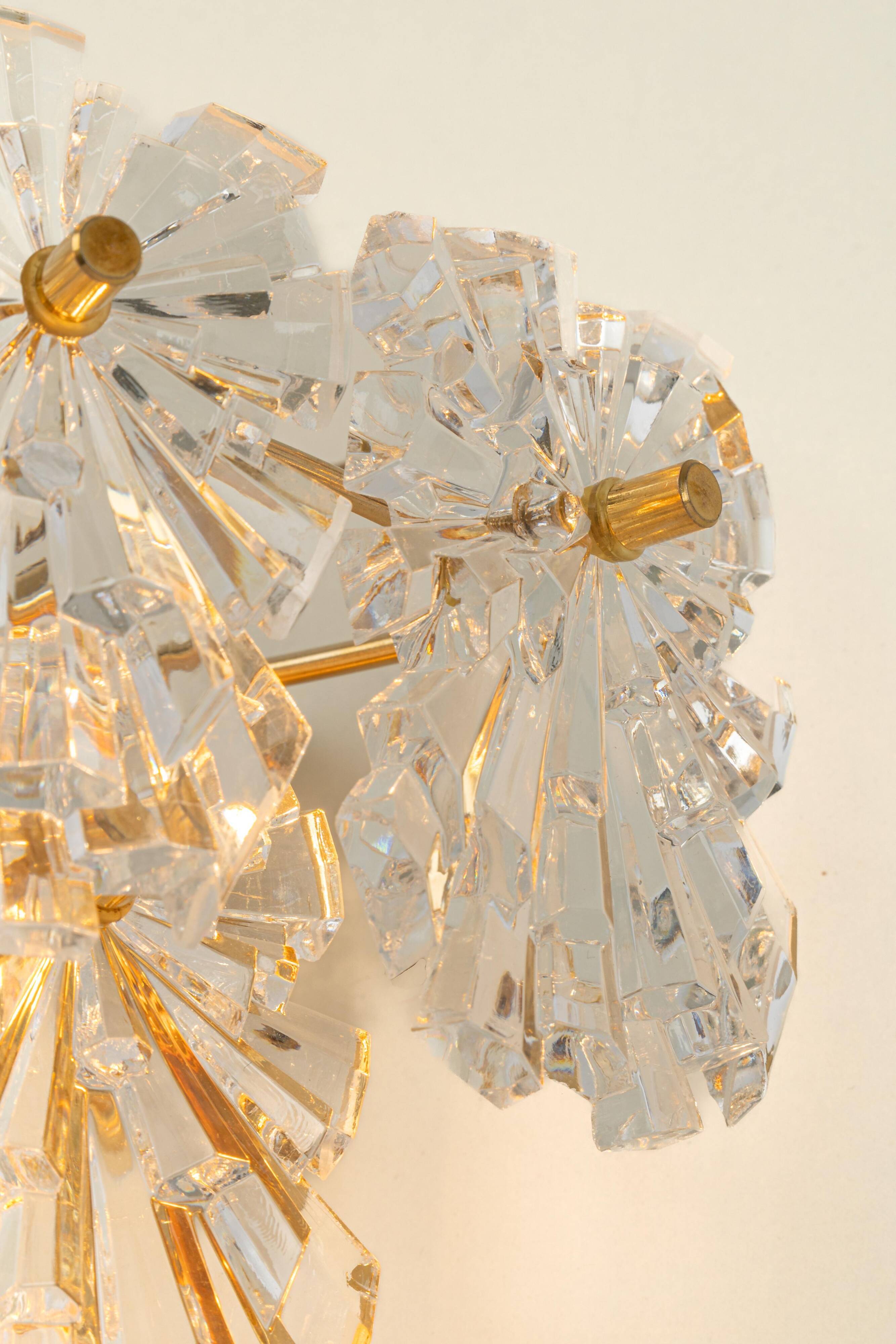 pair of crystal wall lights by Kinkeldey, Germany, 1970s.