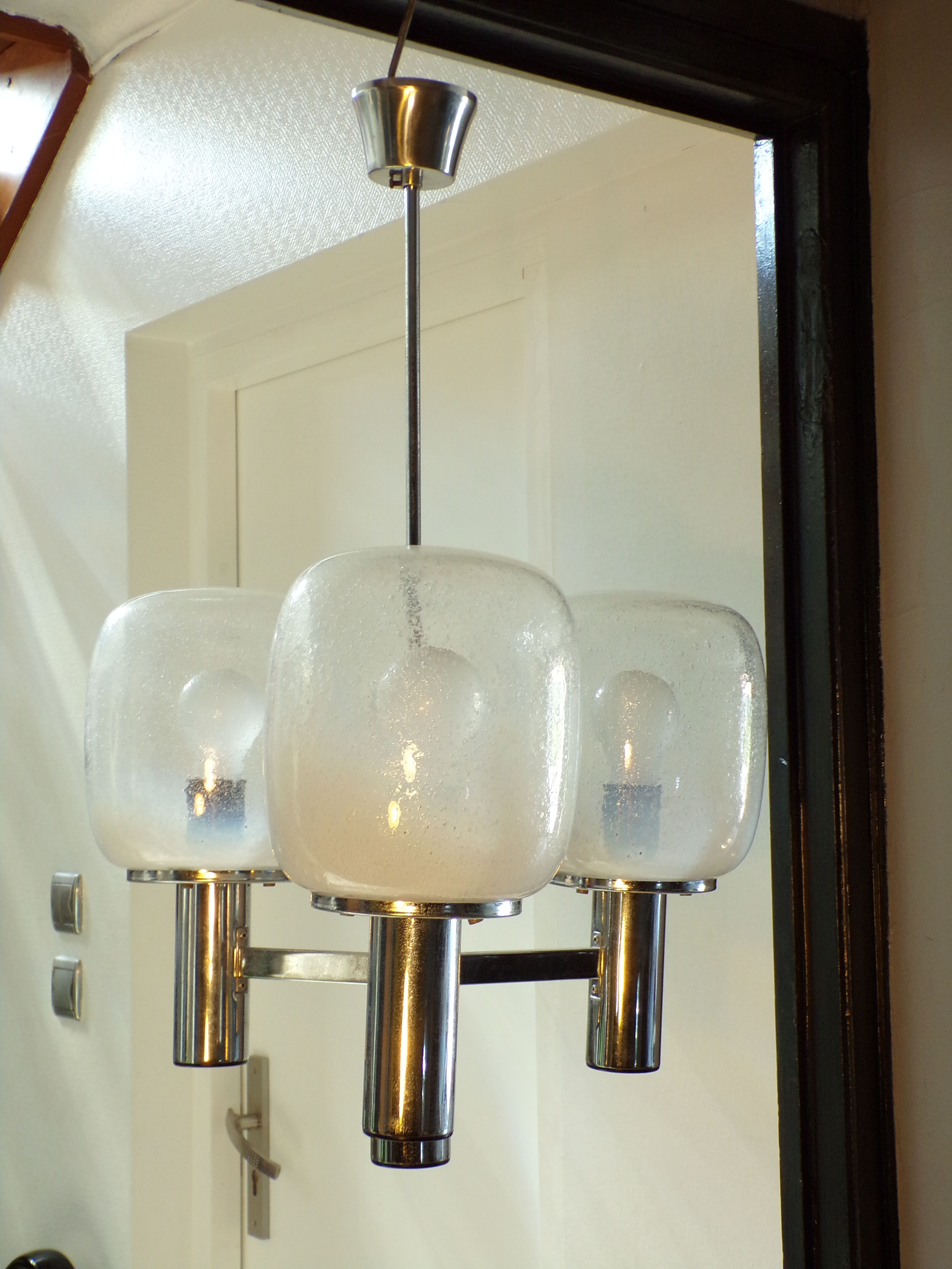 Suspension 1970 Targetti Sankey 3 feux