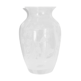 Arque crystal vase engraved flowers France