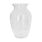 Arque crystal vase engraved flowers France