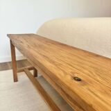 Vintage farm bench, old solid wood, renovated