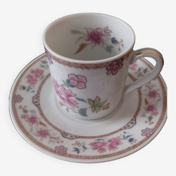 Tasse café bernardaud limoges modèle famille rose