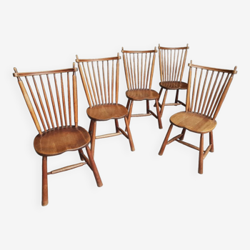 Série de 5 chaises de Ster Gelderland 1960