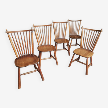 Series of 5 chairs by Ster Gelderland 1960