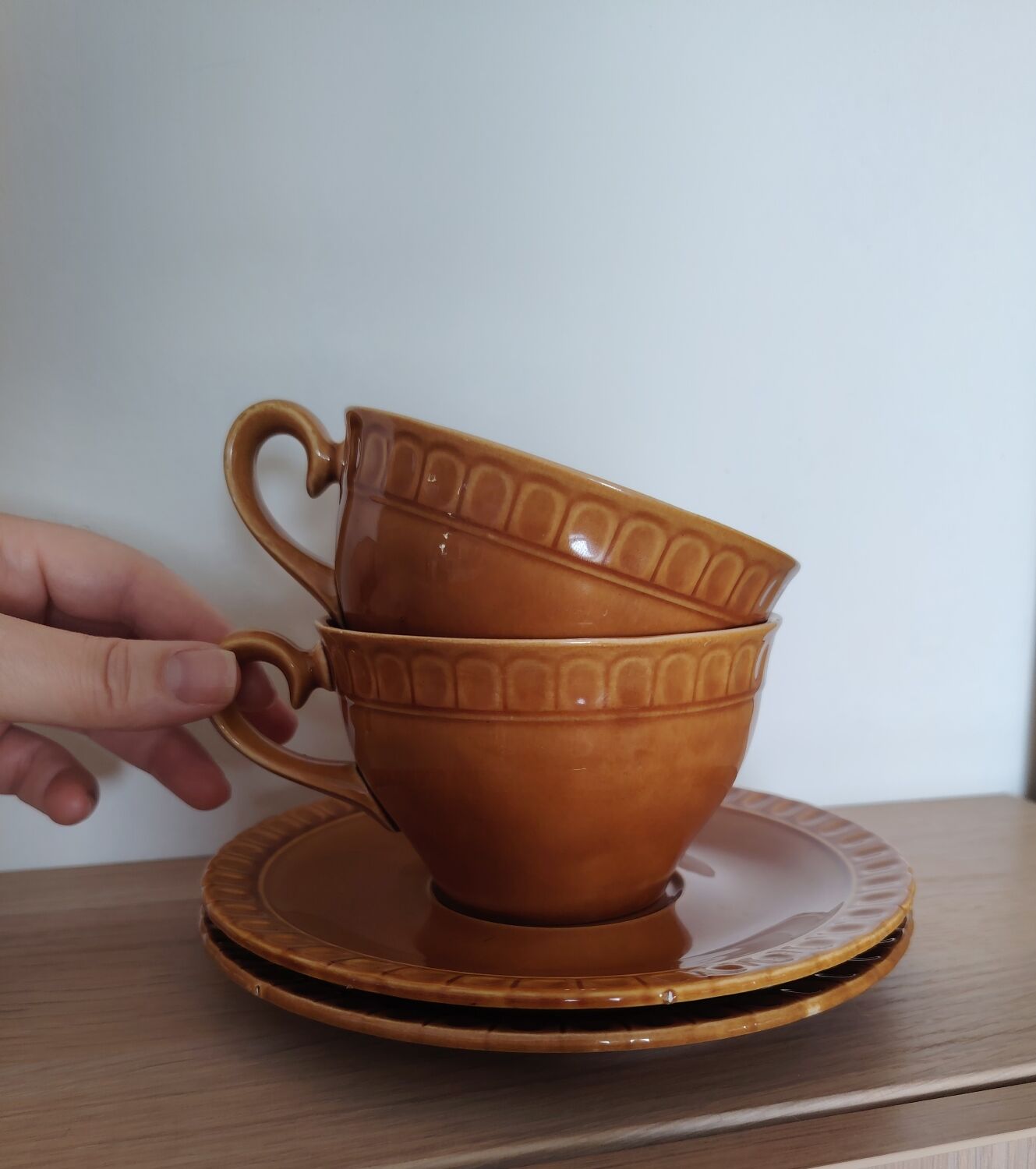 Large cups and saucers