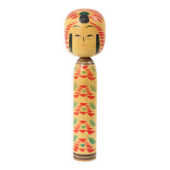 Grande poupée Kokeshi taille XL en bois, Japon, époque Showa, 38 cm