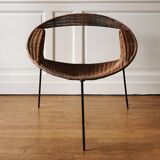 Rush rattan armchair, designed by Maurizio Tempestini for Rima, 1960