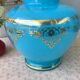 Florentine blue opaline vase Italy - Mid Century
