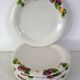6 plates + 2 bowls Barbotine fruit decor vintage