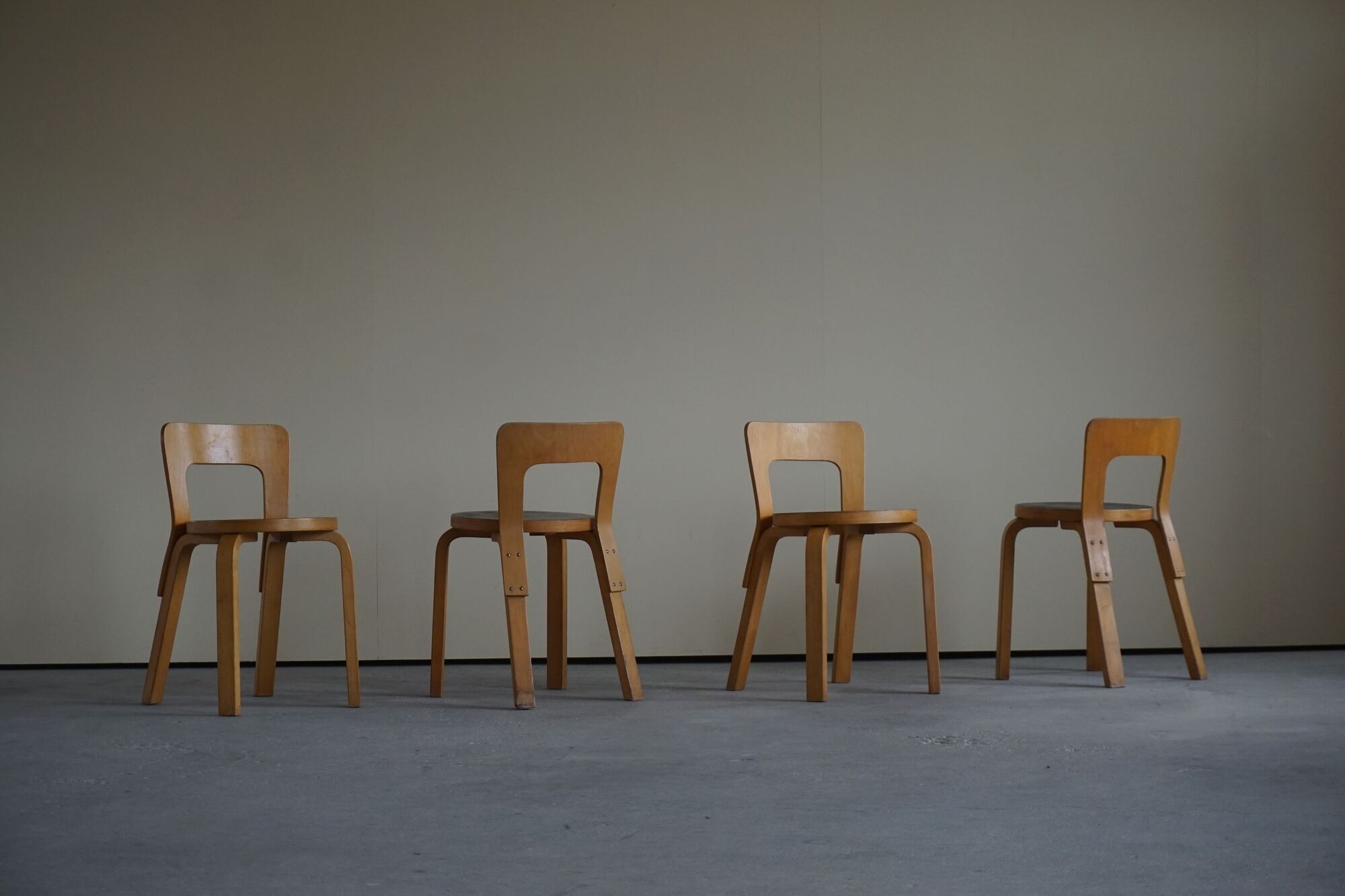 Model 65 dining chairs by Alvar Aalto for Artek, 1950
