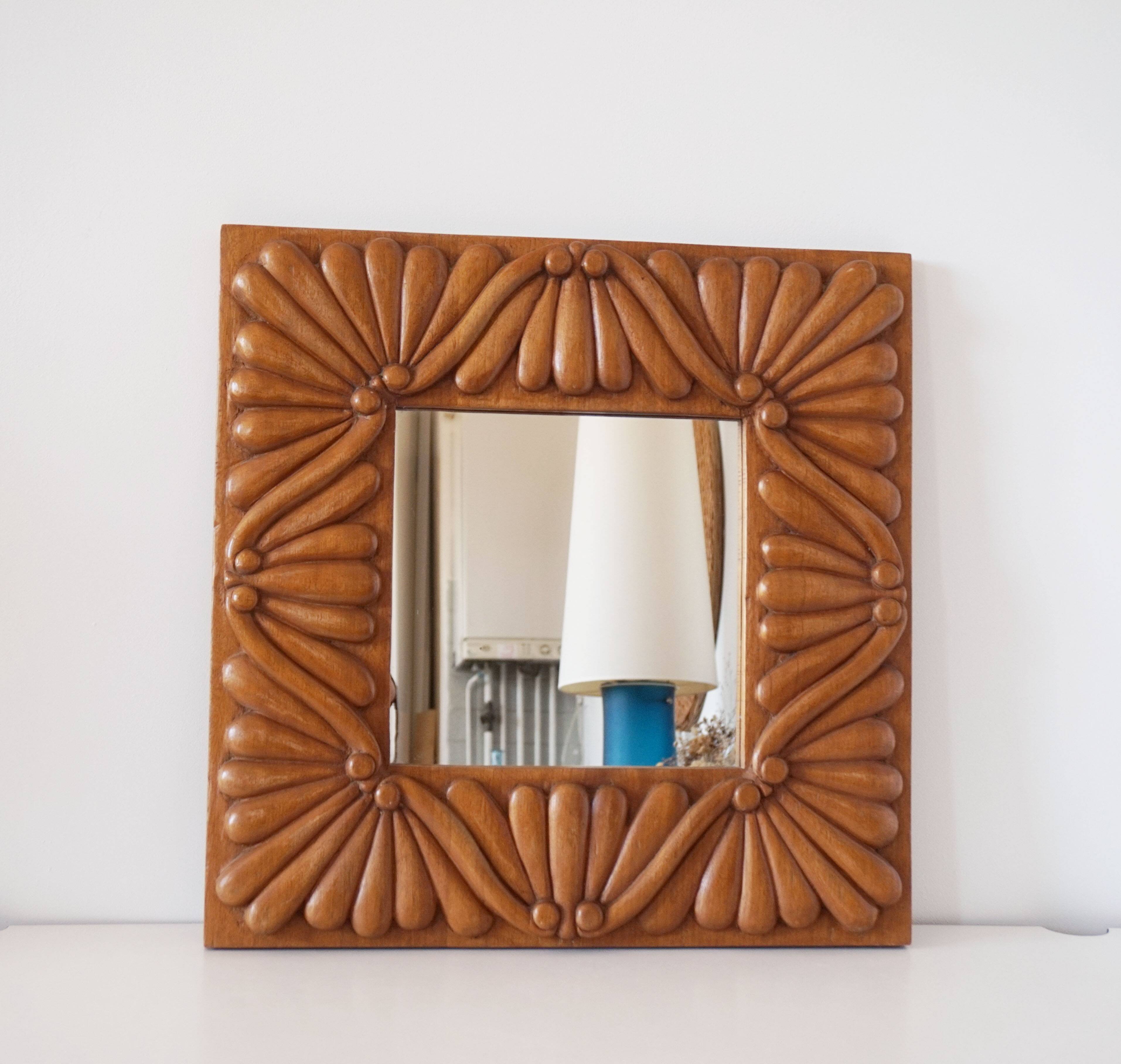 Solid wood mirror 1960
