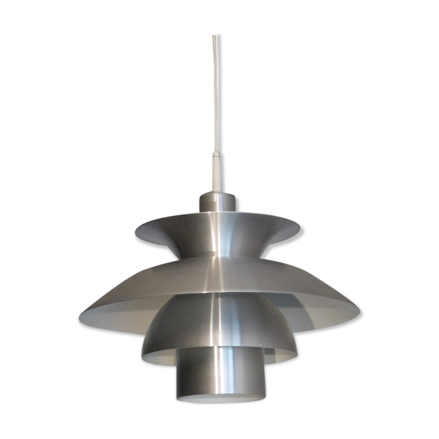 Danish pendant light in aluminum, 1970