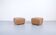 Pair of brown leather footrests/ottomans ds-47 by Sede editor from the 1970s.