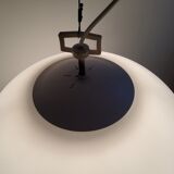 Opaline glass globe pendant lamp, 1960's