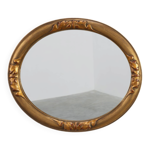 Miroir ovale en chêne - art