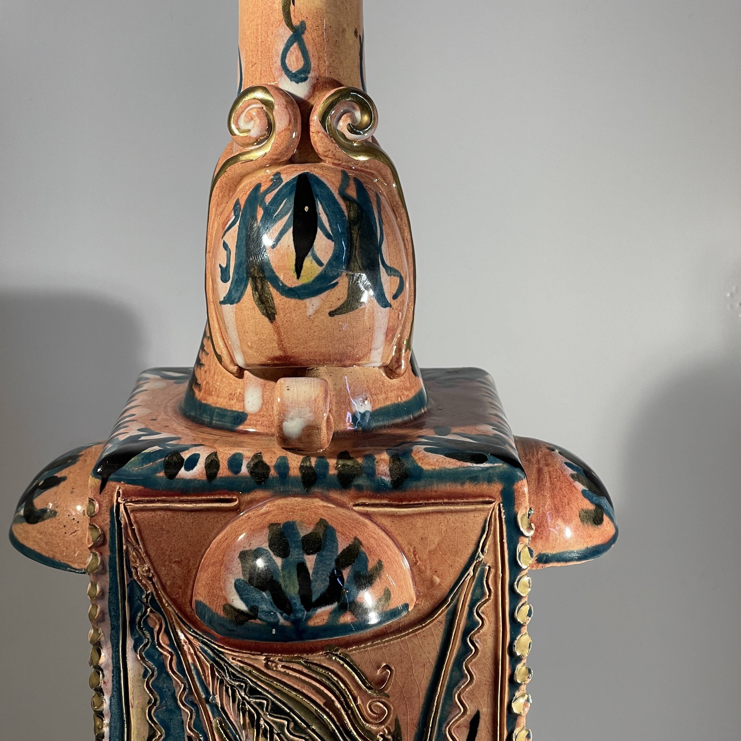 Master of Nimy, 4-handled vase (49cm) with plant decoration